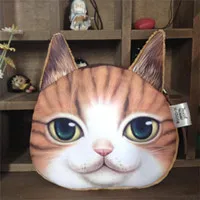 1 шт., Женская Мини сумка для монет с 3D принтом кошачьей мордочки, кошелек для девочек, сменный Карманный чехол, Женский кошелек, сумочка на молнии, 5 вариантов - Цвет: C