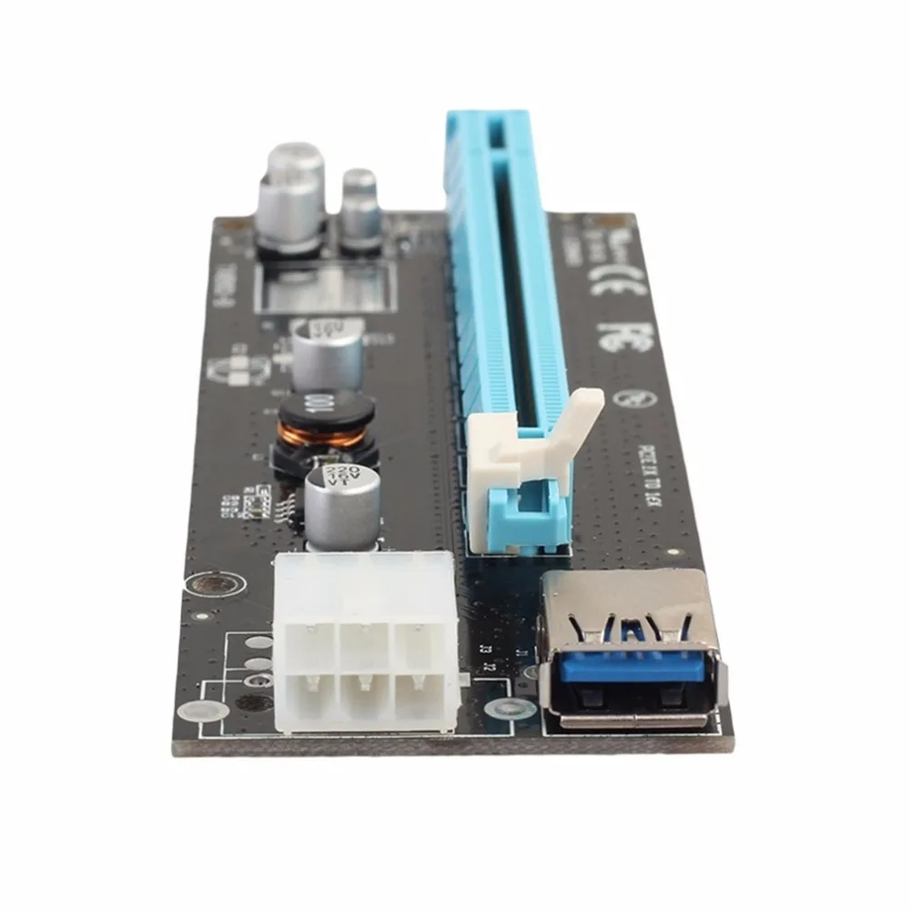 Мини PCI-E Express PCI-E Riser Card 1Х до 16Х с SATA 6pin кабелем USB 3,0 Riser для bitcoin Miner BTC машины
