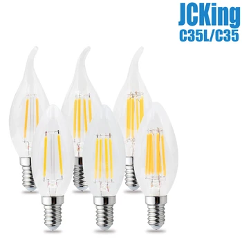 

JCKing Dimmable LED Bulbs Led Candle Vintage Filament Bulbs E14 E12 Retro Dimming 110V 220V Lamp For Chandelier Lighting