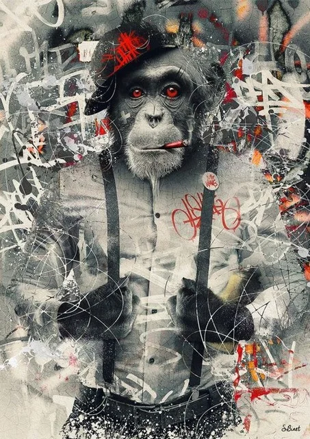 Modern-Animal-Art-Smoking-Monkey-Canvas-Painting-Wall-Art-Posters-Prints-Wall-Pictures-for-Living-Room (7)