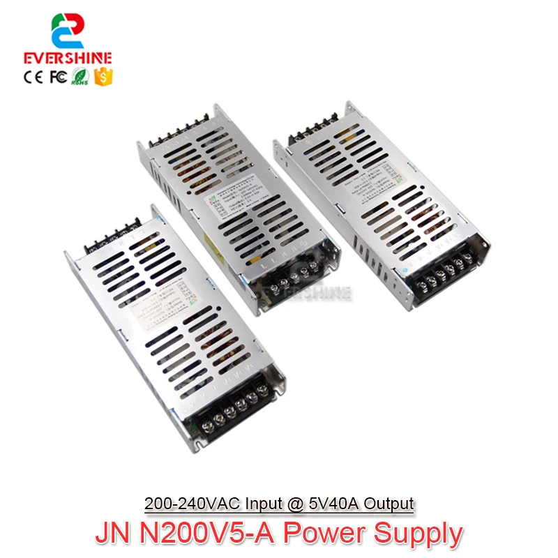Power Supply G-energy N200V5-A Slim 5V 40A 200W LED Display Power Supply 30mm Thickness 220V AC Input