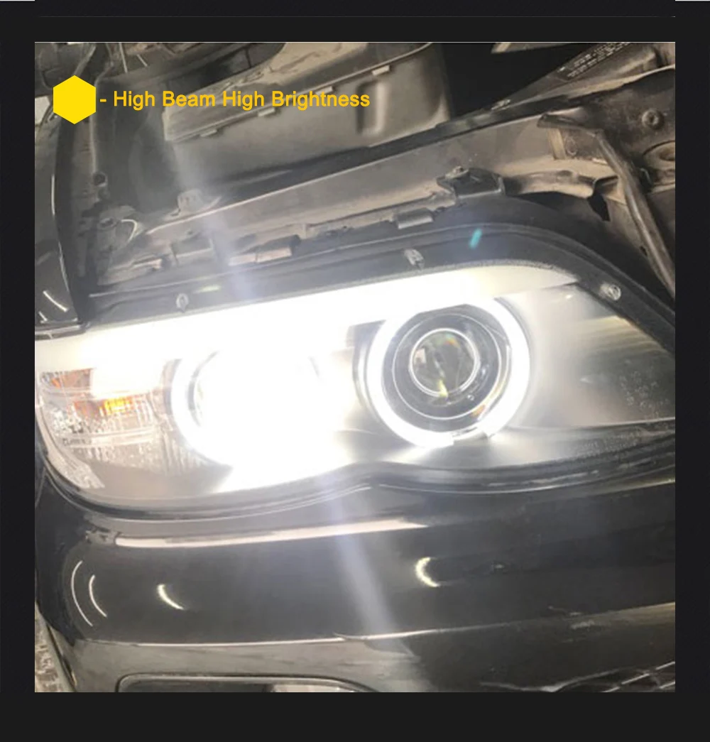 Пара для BME x5 e63 светодиодный фары 2003-2006x5 e63 HID фары биксеноновые фары противотуманные дневные ходовые огни двойные линзы