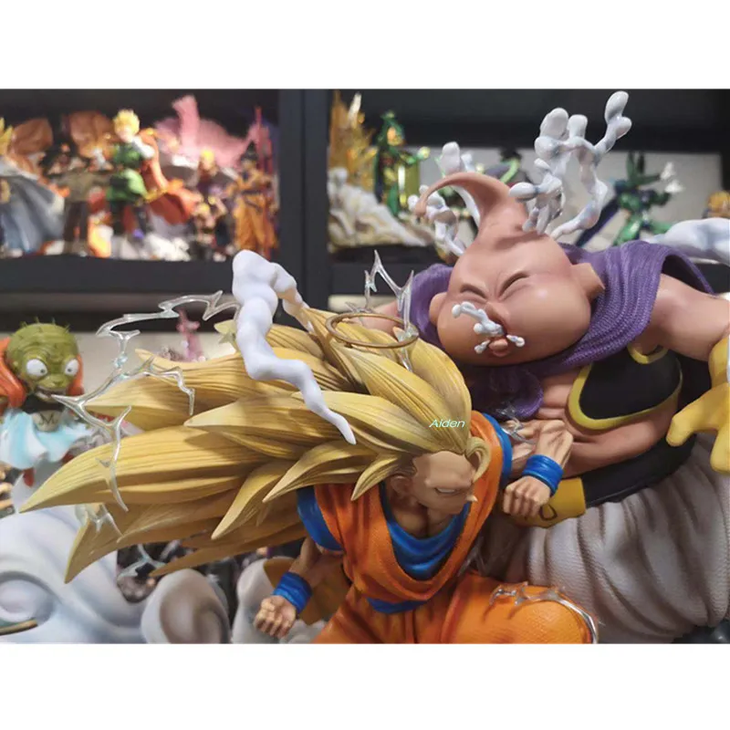 1" Dragon Ball Z статуя Супер Saiyan бюст Сон Гоку против Fat Majin Buu полноразмерный портрет GK экшн-модель игрушечная коробка 40 см Z2723