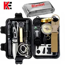 13 in 1 Outdoor Survival Kit Set Multi Tools First Aid Gear Camping Travel Hiking EDC SOS Emergency Tactical Tool for Wilderness