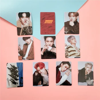 

10PCS/Pack Kpop ATEEZ Card Stickers New Album ACTON TO ANSWER Kpop Ateez Photocard Crystal Photo Lomo Card Stickers