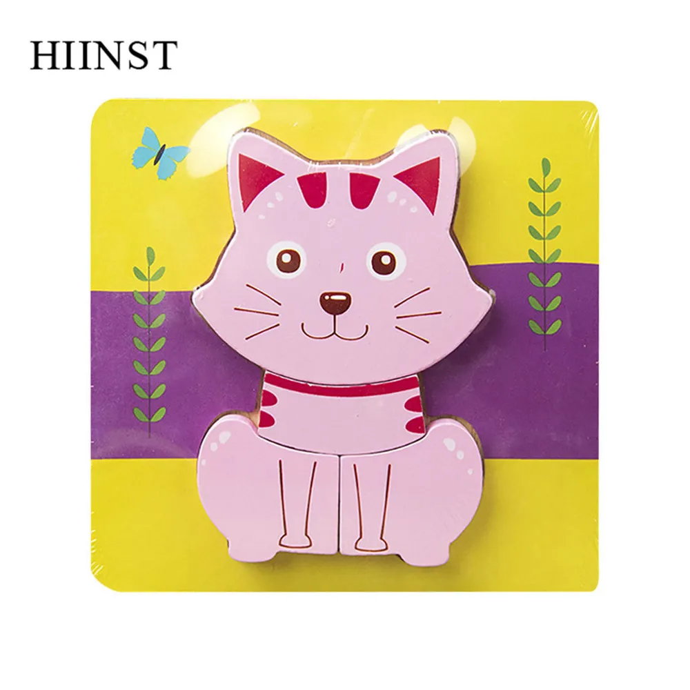 HIINST пазл, игрушки для детей, Kawaii деревянные пазлы с животными, детские развивающие игрушки, развивающие игрушки для малышей - Цвет: J