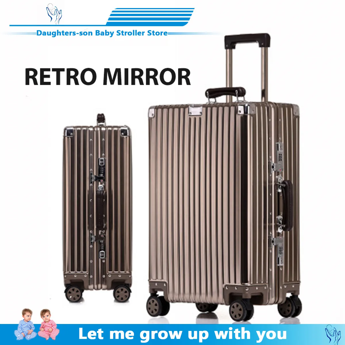 

Cheap aluminum travel suitcase 24" spinner 20" business luggage trolley case on wheel aluminum frame hardside Silent suitcase