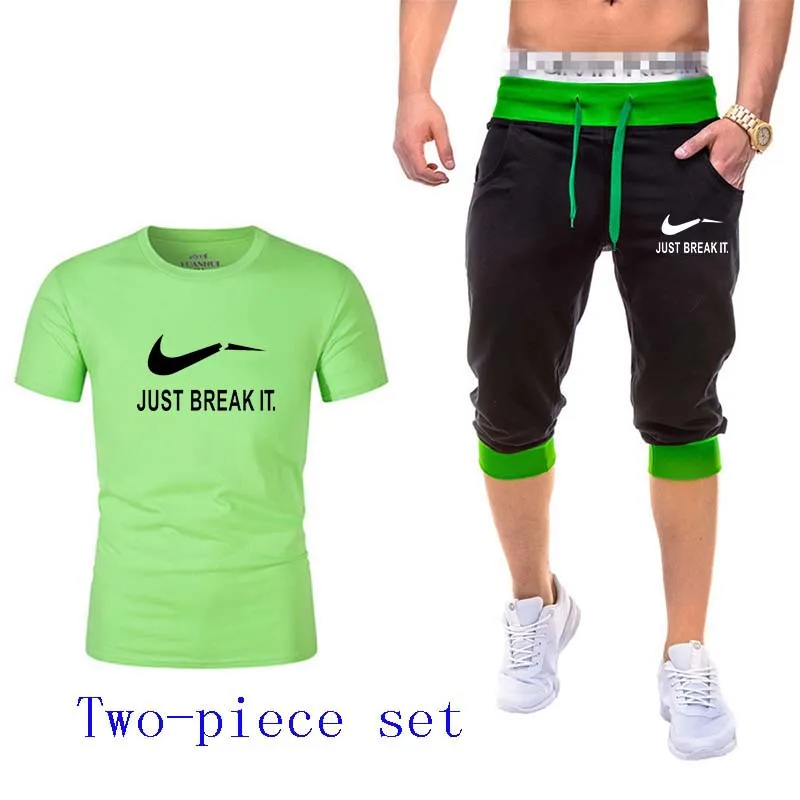

New Men's Running Sets Quick-drying Breathable T-short+Loose Stretch Sweatpants Summer Jogging Fitness training Sports Suits