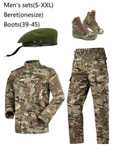 Men’s Sets Multicam Army Uniform Military Uiforms With Army Beret And Army Boots