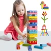 Wooden Rainbow Blocks Stack Children Toys Stacking Tower Dice Colors Matching Board Game Sensory Game Montessori Educational Toy 3