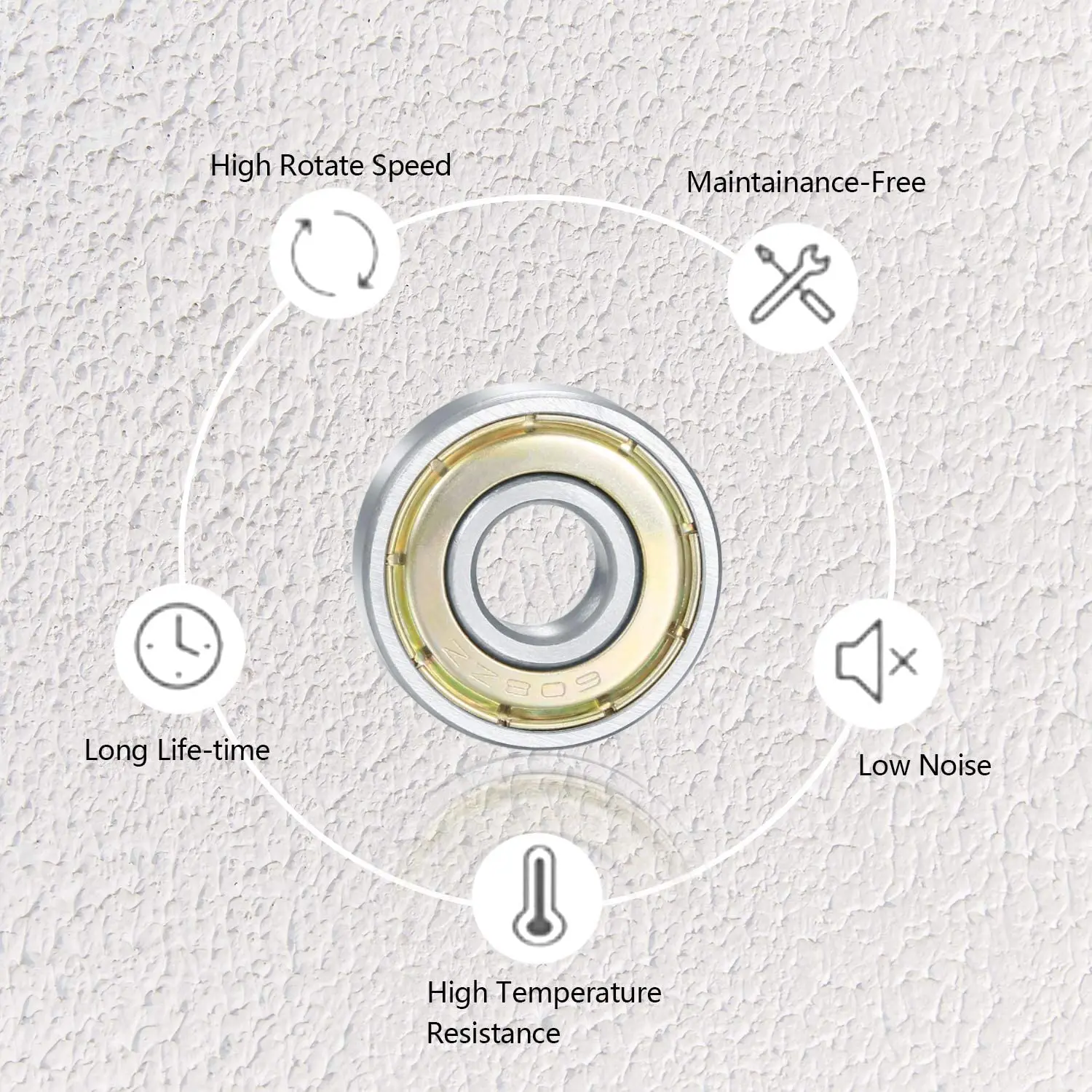 10pcs 608 688 ZZ Skateboard Bearings Double Shielded Ball Bearings Small Bearing Replacement Parts Longboard Roller Skates ball bearings miniature bearings mini ball bearing