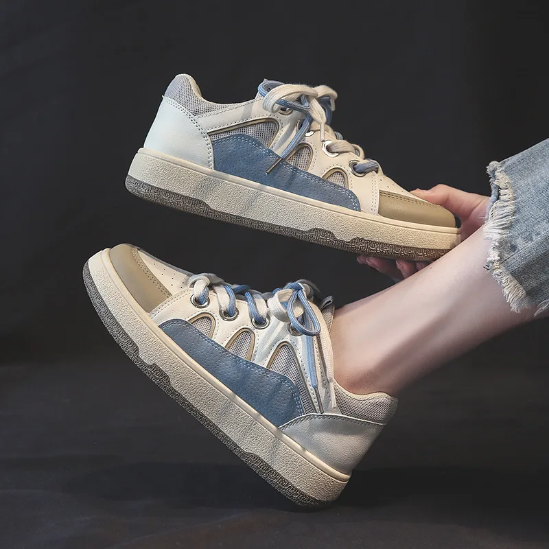 2022 New Luxury Brand Shoes for Women Sneakers Fashion Breathable Low Cut Lace-up Mixed Colors Tenis De Mujer Lady Shoes Women