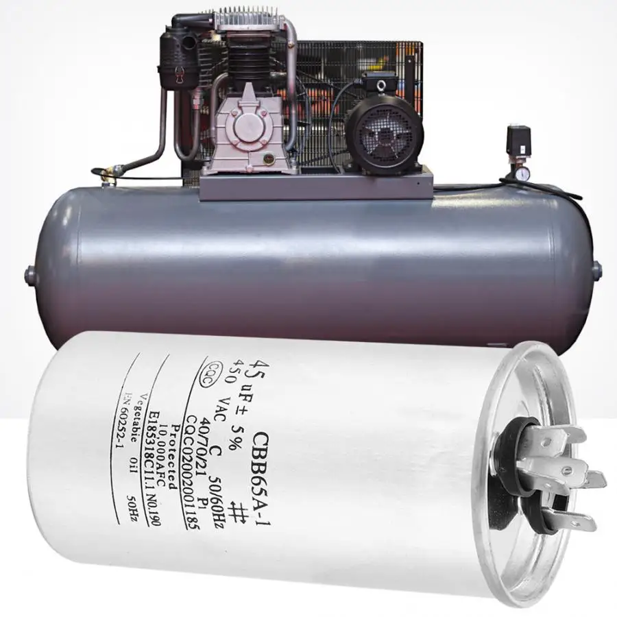 AC 450V CBB65 45 мкФ конденсатор алюминиевая фольга компрессор кондиционера конденсатор запуска лучшее предложение