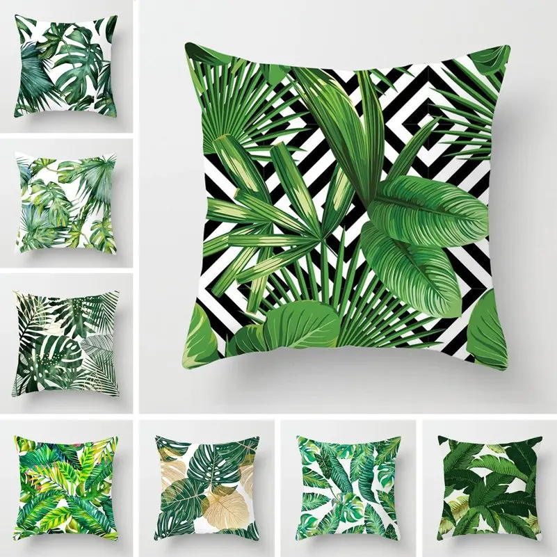18" Tropical Plant Cactus Pattern Cushion Cover Pillow Case Sofa Car Home Decor 