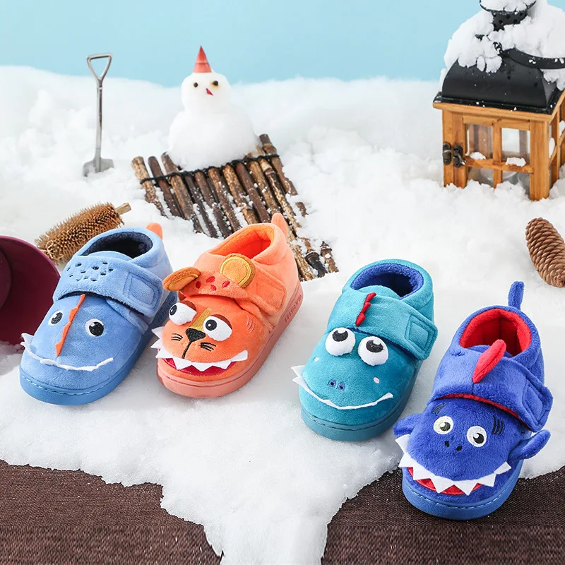 Low Price Kids Slippers Shoes Toddler Fluffy Winter Girls Boys Home Warm Cute Cartoon Tiger Animal y9VKM5x1lRW