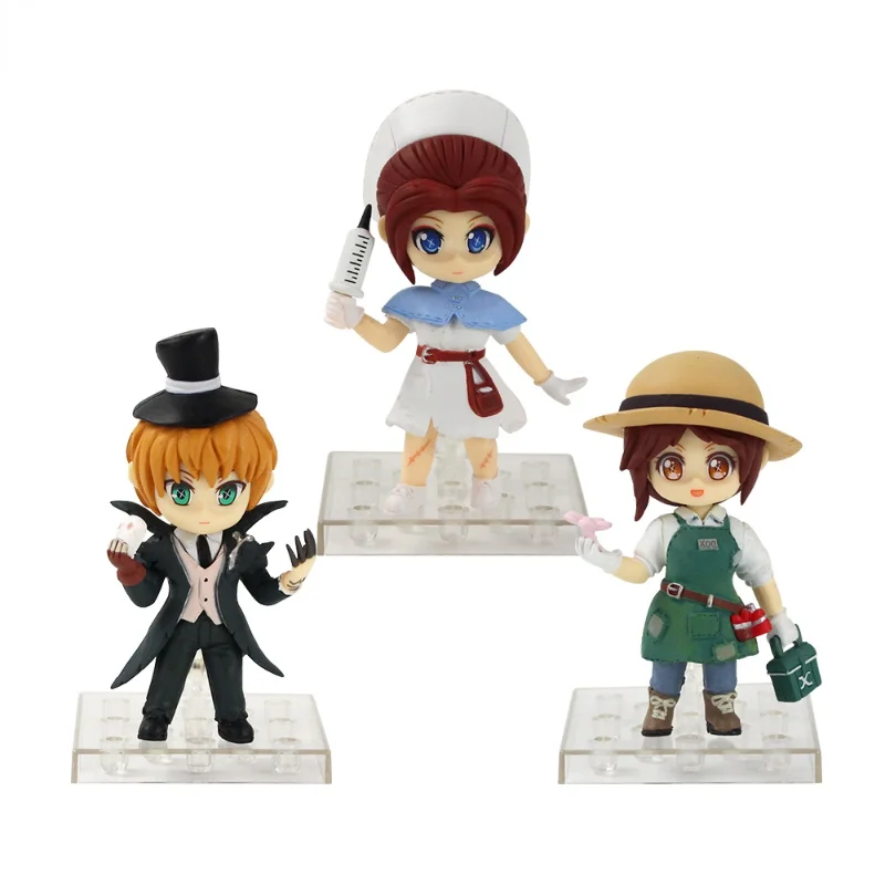 Game Anime 3pcs/set Identity V Gardener Doctor Jack Mini Cartoon Q Ver Model PVC Action Figure Collectible Toys Decoration Gift | Игрушки и