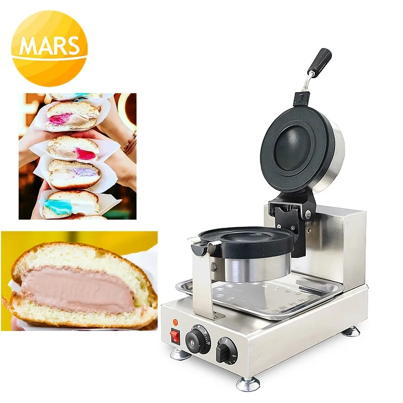 Electric Gelato Panini Press Maker Italian Ice Cream Sandwich Machine