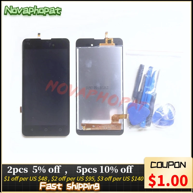Черный экран Novaphopat для BQ 5035 Velvet BQS сенсорный дигитайзер ЖК дисплей полная сборка
