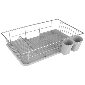 

Metal Dish Storage Rack Drainer Kitchen Utensils Tableware Holder Drying Tray