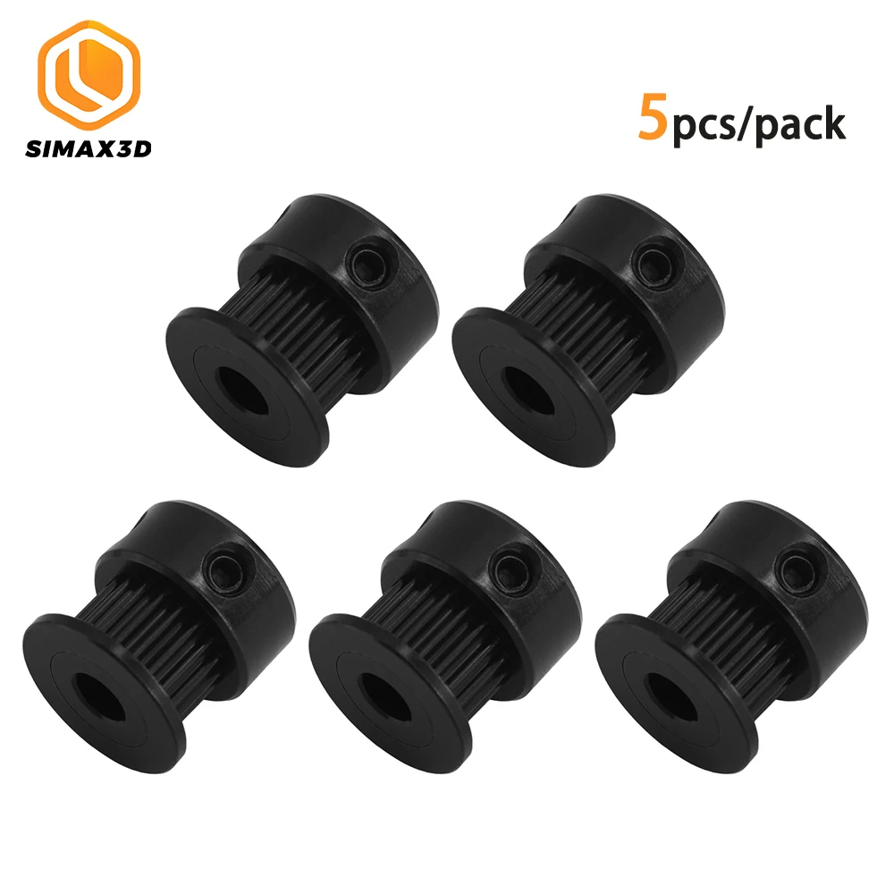 SIMAX3D 5 шт Черный GT2 зубчатый шкив 20 Зубы Алюминиевый диаметр 6/10 мм Ширина ремня 5/6