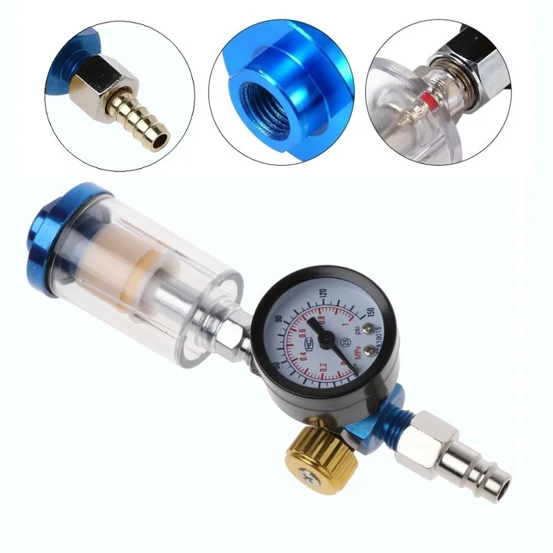 electric drill and screwdriver Spray Gun Air Regulator Gauge + In-line Water Trap Filter + JP/EU/US Adapter Pneumatic Tools Accessories For Airbrush best paint sprayer for home use