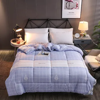 

2CF Fresh Style Colourful Quilts Stitching Print blanket 4 Seasons Comforter Quilt Washed Polyester Fabric Microfiber Comforter