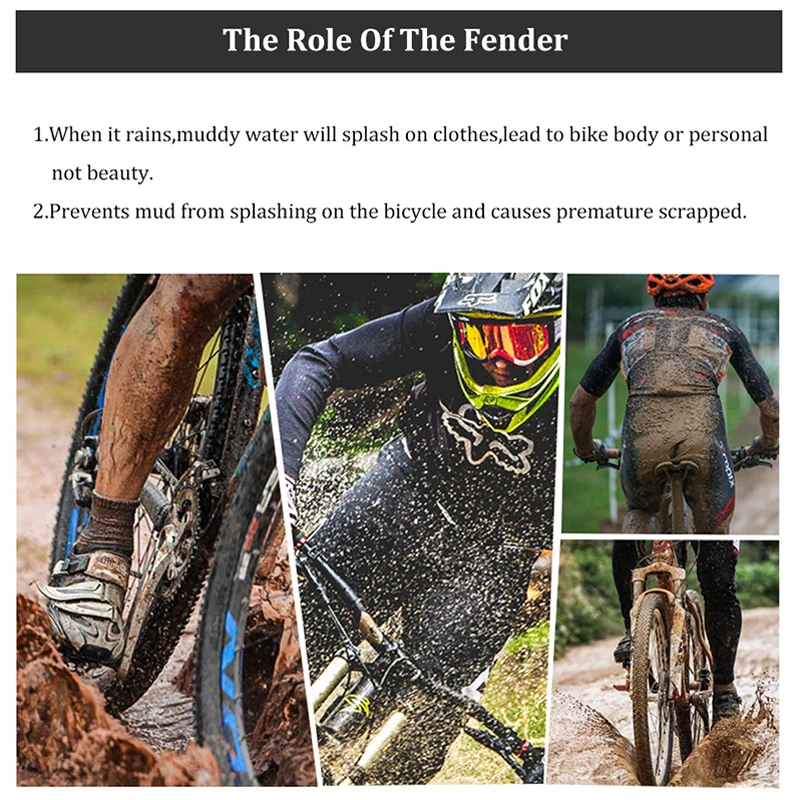 Отражающие Брызговики ENLEE MTB велосипедные Крылья 2 шт. подходят для передней вилки