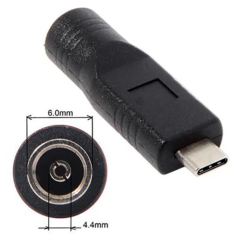 DC разъем 6,0x4,4 мм вход для USB-C type-C разъем питания адаптер зарядки для ноутбука телефона