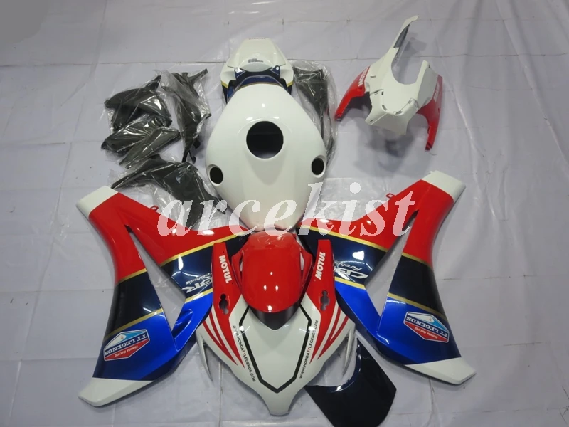 red blue white 4 подарки ABS(литьевая форма) мотоцикл обтекатель кузова Набор для Honda CBR1000RR 2008 2009 2010 2011 EUROBET - Цвет: red blue white