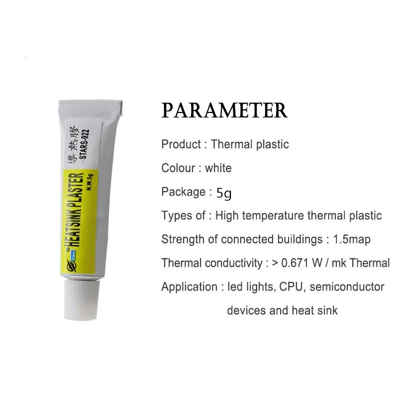 5pcs 5g Heatsink Plaster Thermal Conductive Adhesive Cooling Paste Compound Glue Heat Sink Strong Glue Adhesion Sealers