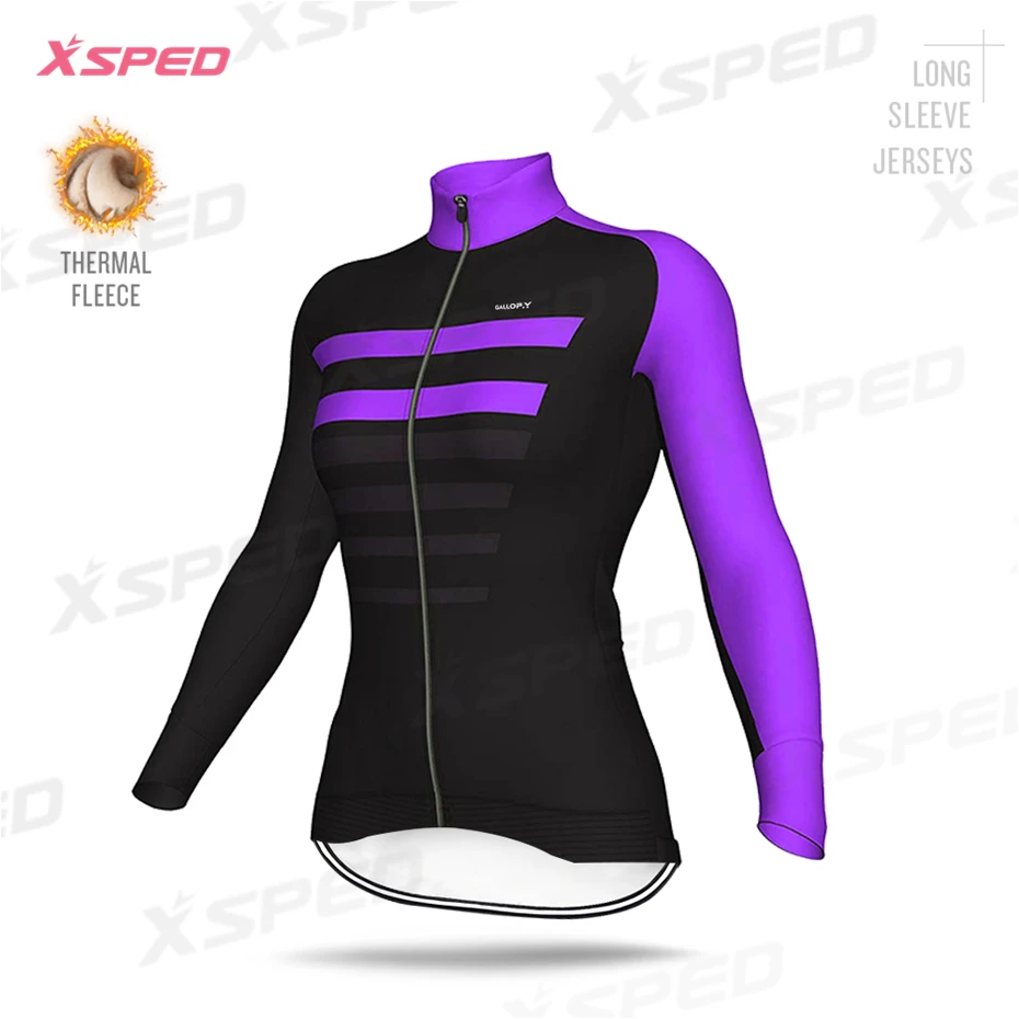 Cycling Jerseys Женская зимняя одежда для велоспорта с длинным рукавом, женская одежда для велоспорта, Теплая Флисовая Куртка для велоспорта, модный костюм для отдыха, шоссейного велосипеда - Цвет: Cycling Jerseys