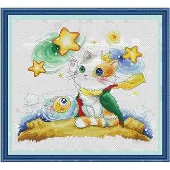 

Kitten Prince patterns Counted Cross Stitch 11CT 14CT 18CT DIY wholesale Chinese Cross Stitch Kits Embroidery Needlework Sets