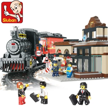 

0236 Train Railway Station Building Block Constructor City Model Kit Blocks 526pcs Compatible Bricks for Boys Toys