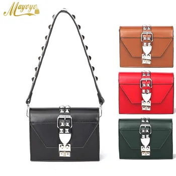 

Casual rivet Shoulder Messenger Bags Women Pu Leather Crossbody Bags For Women's Small Flap Lock Small Flap Phone Purse Girls