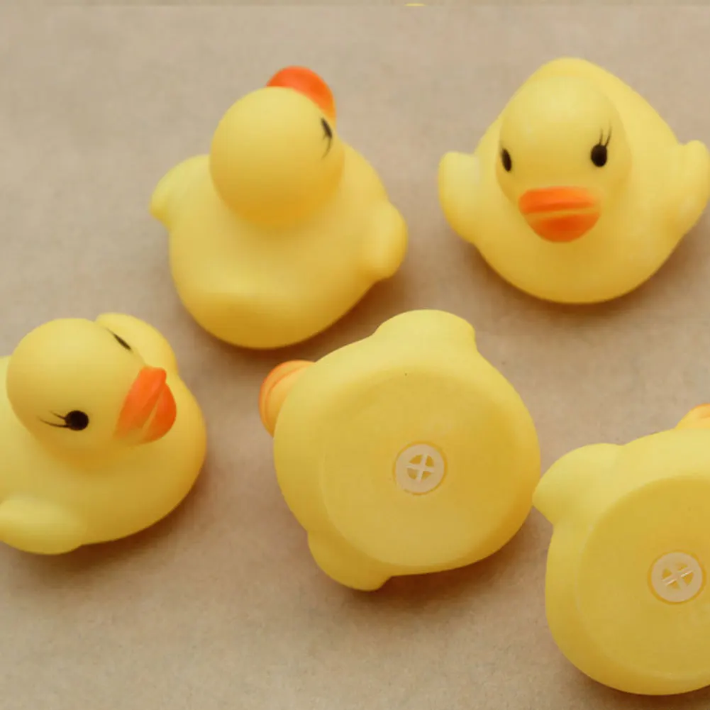10 шт. маленькая Желтая утка игрушки для ванной сжимаемая Музыка Детские утята детские игрушки для ванной детский бассейн игрушки для воды