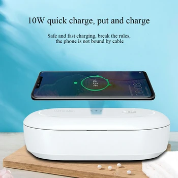

10W Wireless Charging Charger Mobile Phone Mask Jewelry Disinfection Auto Germicidal Case 2In1 Sterilizing Box UV Sterilization