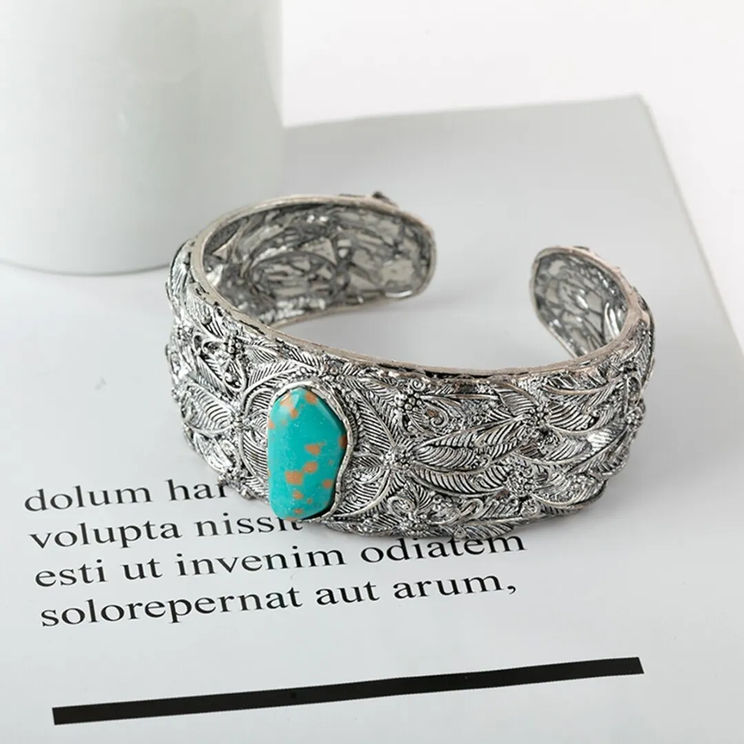 Vintage Natural Open Bangle Bracelet For Women Charm Butterfly Bracelet Men Cuff Silver Bracelet Ethnic Jewelry Shellhard