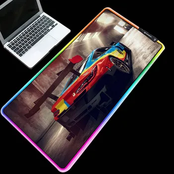 

RGB large size cool super running pattern mouse pad LED colorful lighting table mat computer office high speed keyboard pad