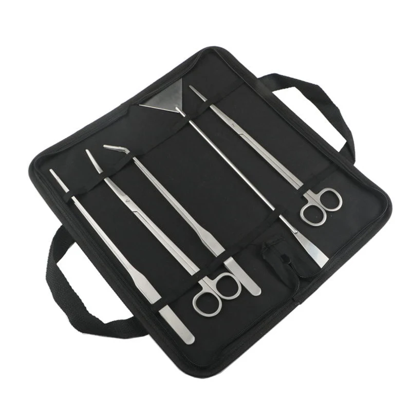 

6pcs/set Aquarium Tools Set Plants Tweezers and Scissors Grass Stainless Steel Cleaning Tools Water Plants Fish Tank Accessories