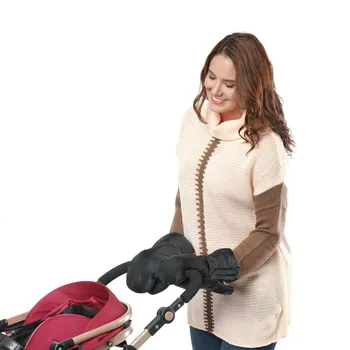 

Thicken Warm Baby Winter Stroller Hand Muff Stroller Accessories Waterproof Kids Pushchair Hand Cover Fur Fleece Gloves Mittens