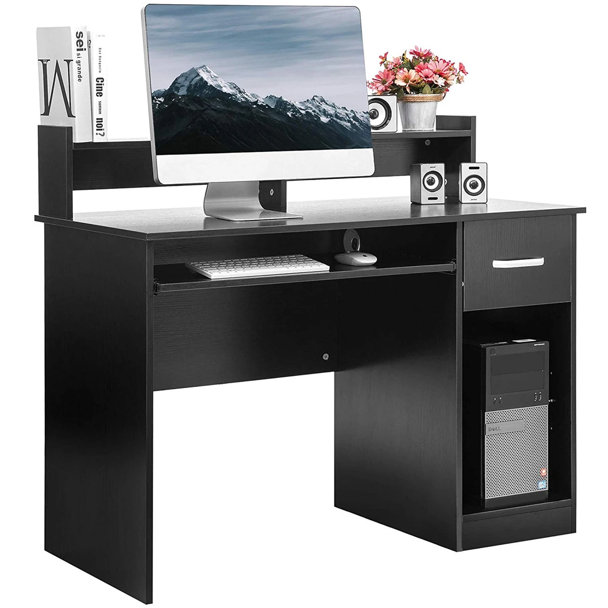 

40.9X18.8X37.7 inch Wooden Durable Computer Desk Laptop Table Desktop Desk for Home Office Working Study White/Black
