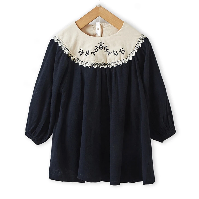 Girls Dress Autumn Children Dresses Palace Style Baby Kids Todder Lace Embroidered Princess Party Dress Girls Dress