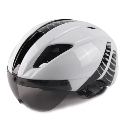Aero helmet tt time-пробный гоночный дорожный велосипедный шлем для мужчин и женщин очки велосипедный шлем с объективом Casco Ciclismo велосипедный шлем - Цвет: color 2