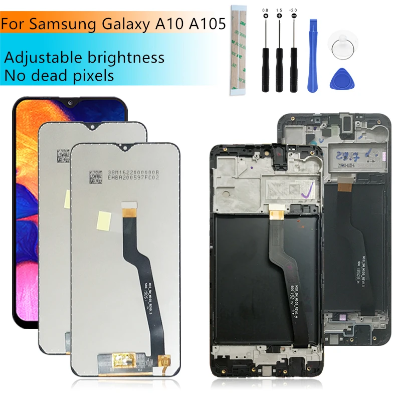 ЖК экран с дигитайзером в сборе для Samsung Galaxy A10 дисплей A105 A105F рамкой Сменные
