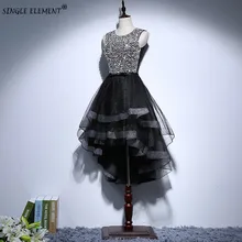 Коктейльные Вечерние платья, черные, высокие, низкие, украшенные бисером, красивые платья для девушек на заказ, платья для выпускного вечера