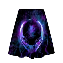 Горячая Распродажа! Новинка! Повседневная юбка в стиле Харадзюку с объемным изображением инопланетянина. стиль Харадзюку. Новые сексуальные женские юбки в стиле кпоп