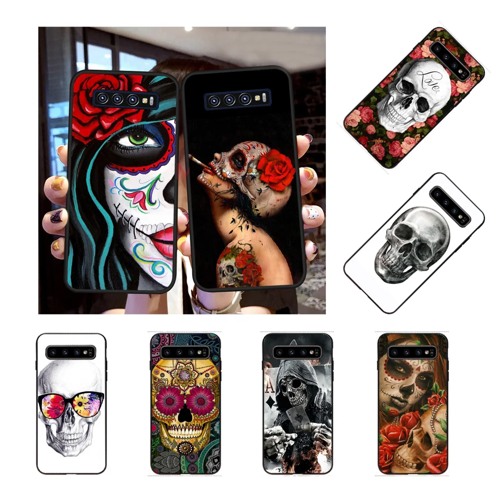 NBDRUICAI мексиканский череп Девушка Татуировка искусство телефон Обложка для Samsung S9