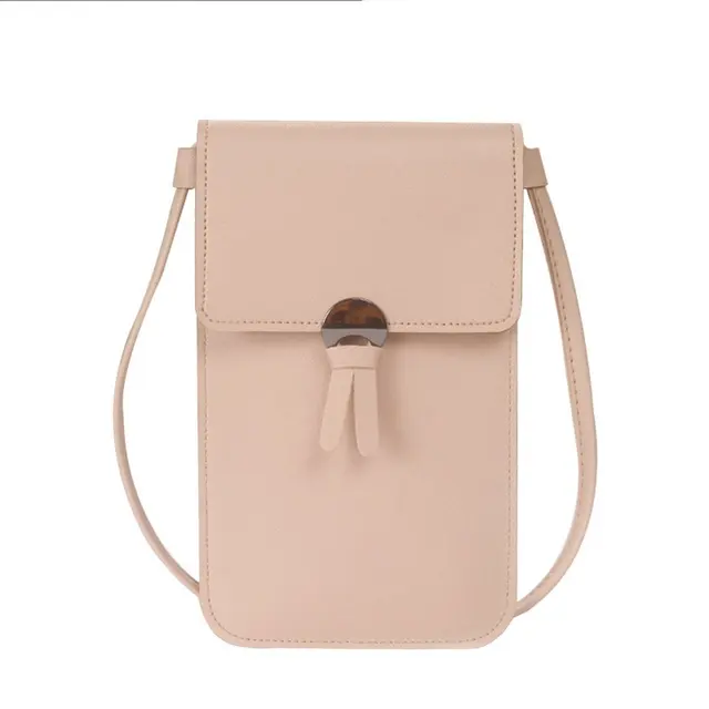 Transparent Touch Screen Retro Simple Mobile Phone Bag 2021 Women PU Chain Messenger Bags Small Flap Bag Mini Shoulder Bag Light Pink