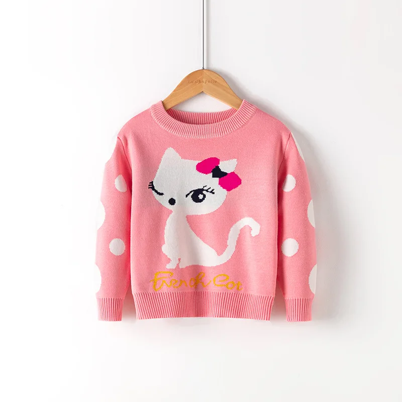 Осень-зима, вязаный свитер, детская одежда, Свитера для мальчиков и девочек, детский пуловер из чистого хлопка с рисунком, одежда - Цвет: SD500-2