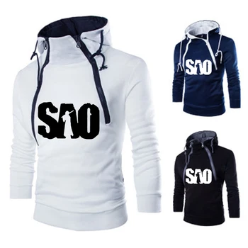 

Spring Autumn SAO Sword Art Online print Men's pullover Anime COS Clothing pullover harajuku Double chain Hip Hop Men's hoodie